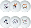 SOCOSY Super Cute Cartoon Animal Pattern Ceramic Sauce Dish/Seasoning Dish/Sushi Soy Dipping Bowl/Appetizer Plates/Serving Dish for Kitchen Home(Set of 6)-Dog Heads