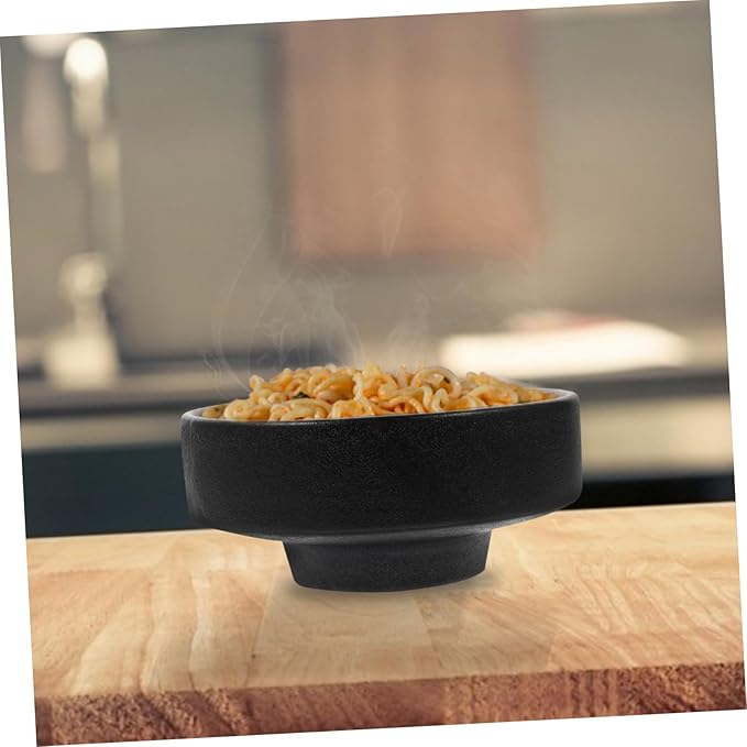 OUNONA Ceramic Frosted Ramen Bowl 450ml Creative Noodle Bowl for Salad and Dessert Stylish High Foot Design for Home Use
