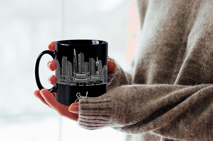 Seoul Skyline Ceramic Mug, Asia Keepsake 11oz White Mug, Custom Coffee Cup, Gift For Birthday, Asia Skyline Coffee Cup, Mugs for Women, Personalized Coffee Mugs
