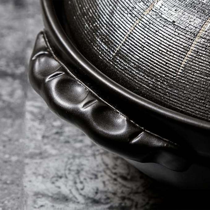 Rice Cooker and Claypot Cooking Pot, Japanese Ceramic Casserole, 2800ml Korean Stone Pot with Lid, Dolsot Pot for Sizzling Meals, Stoneware Clay Nabe Pot for Stovetop Stew,900ML,A
