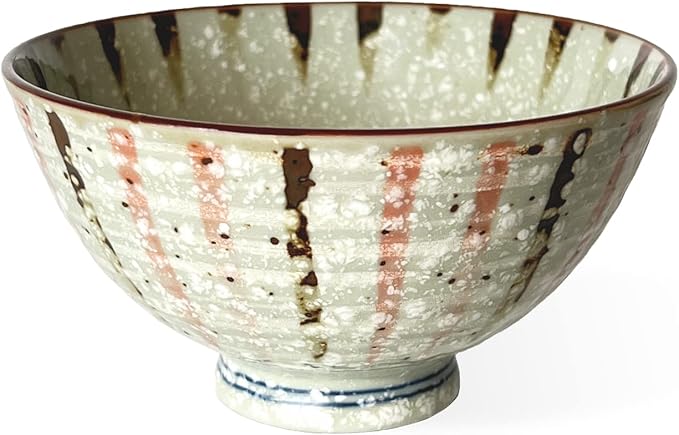 Traditional Style Japanese Ceramics Rice Bowl Chawan Pottery, Dishwasher Microwave Safe Made in Japan (Sabitokusa, Small (nakahira))
