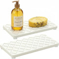 Small Fast Quick Dry Bathroom Counter Tray Water Absorbing Stone Trays for Sink Soap Dish Dispenser Sponge Holder Diatomite Stone Drying Mat for Kitchen Sink Tray White Bathroom Vanity Organizer Decor