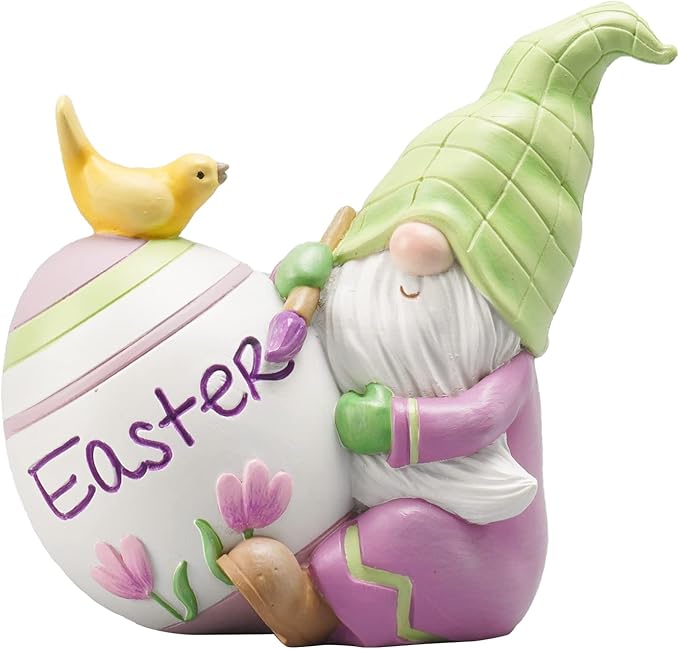 Newman House Studio Easter Gnomes-Decorations Spring Tabletop Ornaments - Spring Decor Resin Faceless Gnomes with Egg Figurines for Easter Gifts Theme Party or Basket Stuffers 4 * 2.5 * 3.5 inch