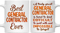 Gifts For General Contractor - Best General Contractor Ever Mug - General Contractor Gifts - 11oz White Ceramic Mug for Office, Women, Men, Work Friends, Coworkers