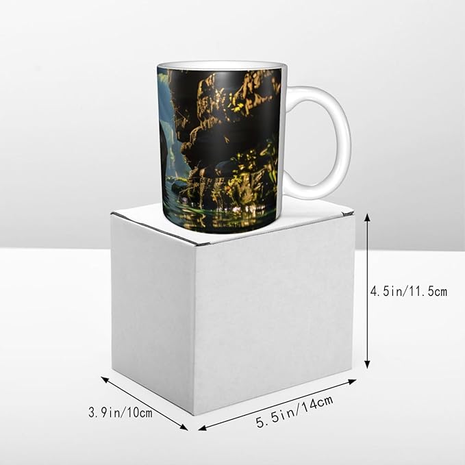 This Asian elephant in the water ceramic coffee mug features a classic design, making it perfect for home, office, and cafe use.