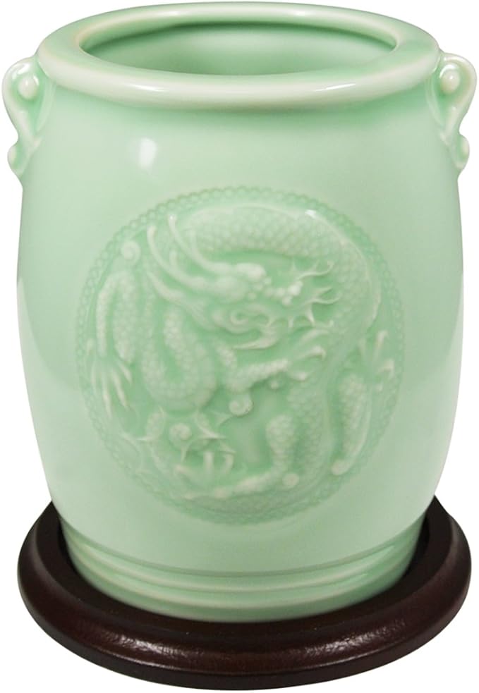 Wrapables Gifts & Décor 4.5 Inch Chinese Dragon & Phoenix Ceramic Vase