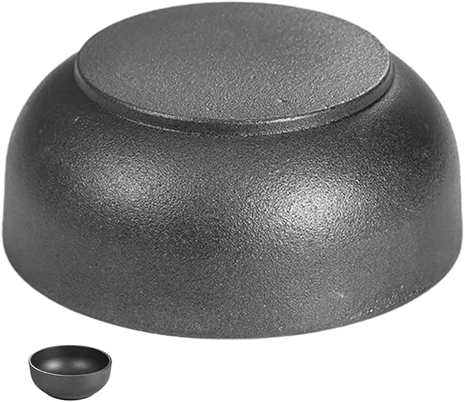 YARNOW Cast Iron Bibimbap Bowl 17cm Korean Stone Pot Cooking Bowl for Daily Use Japanese Cuisine Accessory