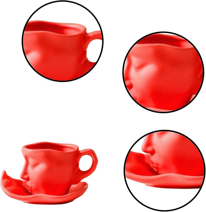 Artistic Ceramic Coffee Mug with Sculptural Face Design for Home Decor and Gift Giving