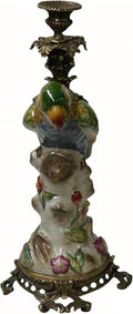Vintage Handmade Ceramic Parrot Figure Candle Holder Aws4356