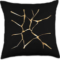 Japanese Kintsugi Pottery Artisan Ceramic Art Throw Pillow