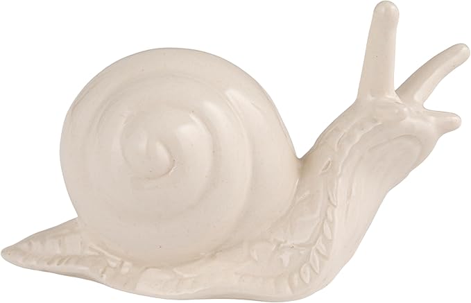 Creative Co-Op Stoneware Figurine Snails Accent Decor, Set of 6 Pieces, White