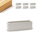 WGVI Long Rectangle Ceramic Planter Vase in White 12" x 4" x 4"H, Block Rectangular Terrarium Box Pot, Flower Arrangement, Table top Centerpiece, Home Decor Organization Storage Container, 6 Pcs.