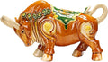 Home Decoration Sculpture Ceramic Struggling Bull Sculpture Asian Art Decoration Collection Ornaments - Yellow