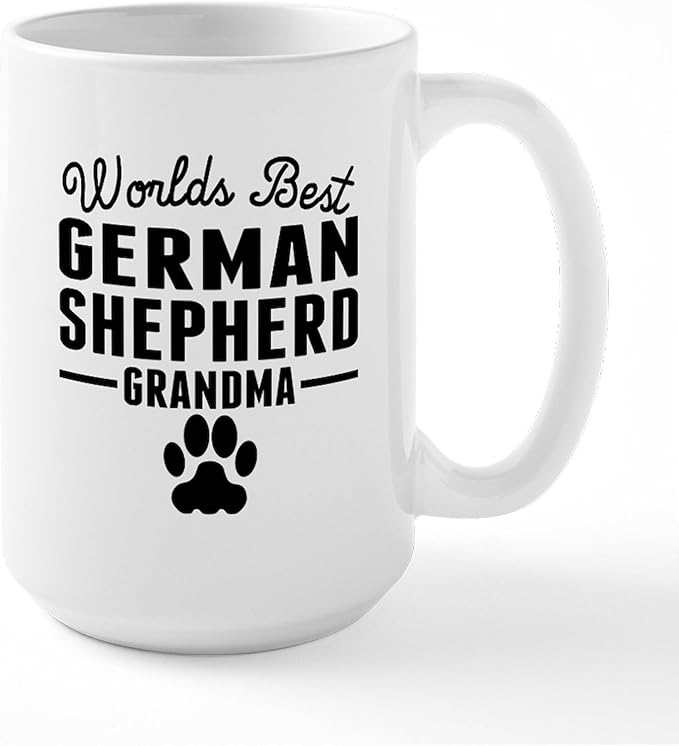 CafePress Worlds Best German Shepherd Grandma Mugs 15 oz (444 ml) Ceramic Coffee Mug