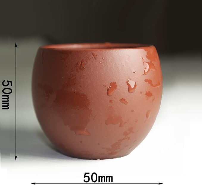 Teacup 2pcs Chinese Clay Genuine Red Dahongpao Zisha GongfuTea Cups 80ml (Round drum red)