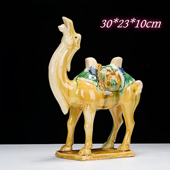 Chinese Style Decoration Chinese Feng Shui Ceramic Sculpture Silk Road Asian Art Decorative Ornaments Beige Camel
