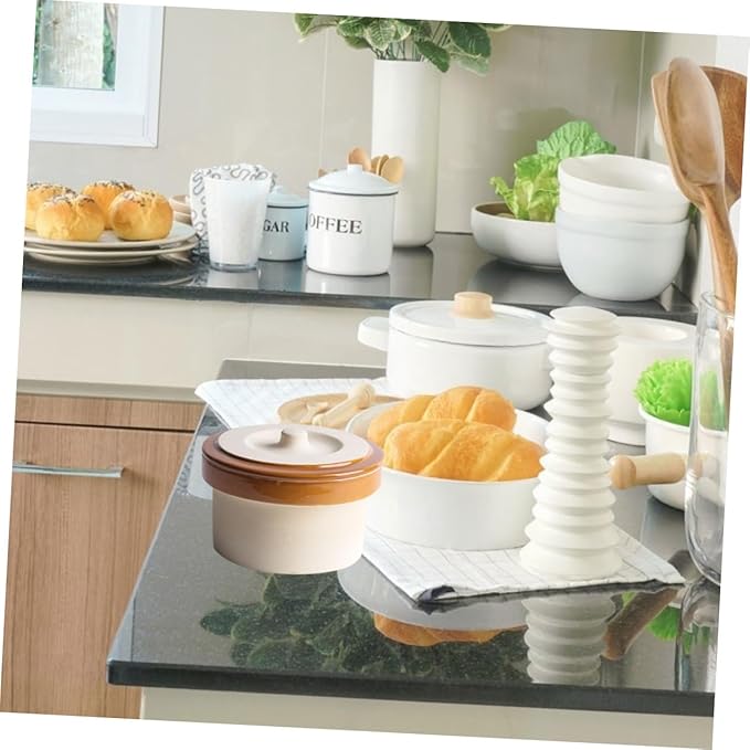 OUNONA Ceramic Stew Bowl with Lid Practical Pot for Rice Yogurt Fruits and Desserts Versatile Tableware for Home Use present