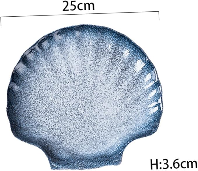 Ciieeo Shell Shape Ceramic Plate Dinnerware Porcelain Plates for Beautiful Dinnerware