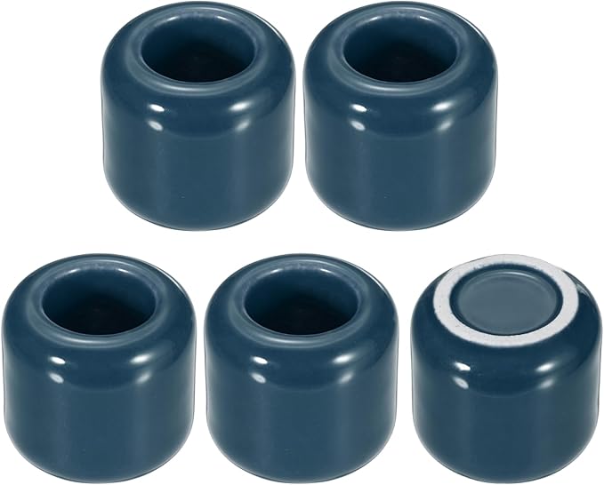 uxcell 5 Pcs Ceramic Chime Candle Holders, Small Ceramic Candle Holders for Birthday Parties Dinners Weddings Table Centerpiece Gatherings Anniversaries Occasions, Dark Blue