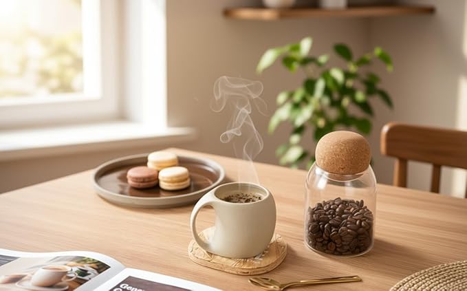 Ceramic Espresso Cups Set of 4, Double Espressos Shots Cup,4 OZ Espresso Mugs,Cute Small Coffee Cups for Double Shots,Cappuccino,Small Latte,Tea,Cafe (Neutral Beige, 4 OZ)