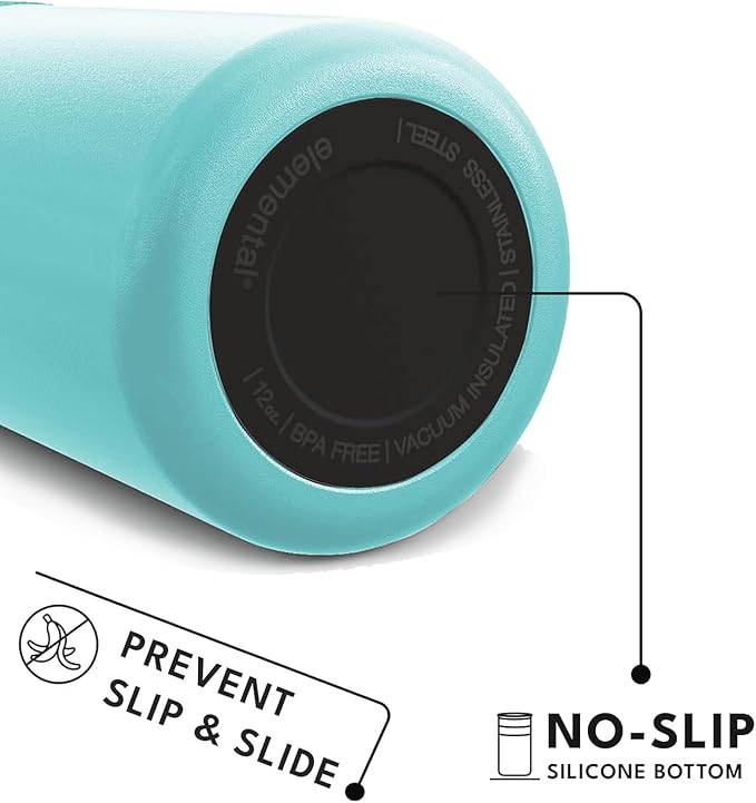 Elemental Artisan Insulated Tumbler, Triple Wall Coffee Travel Mug, Reusable Stainless Steel Coffee Tumbler with Ceramic Lid, Thermal Coffee Cups for Hot (6 Hrs) & Cold (18 Hrs), 12oz - Robin's Egg