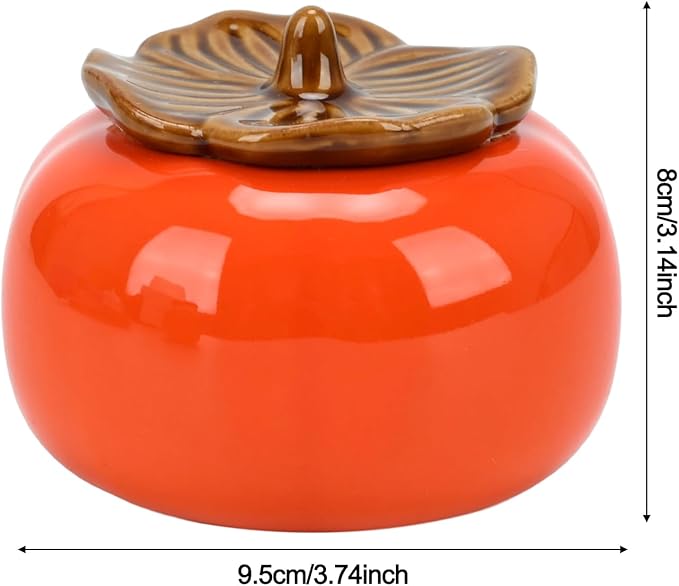 2-Pack Tea Canisters-Orange Ceramic Canisters with Airtight Lid - Beautiful Kitchen Storage for Loose Leaf Tea, Coffee, Sugar, Spices, Cookies