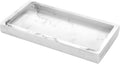 Luxspire Bathroom Vanity Tray, 8 x 4 inch Resin Dresser Jewelry Ring Dish Tank Storage Kitchen Sink Countertop Organizer Plate Holder for Perfume Soap Towel Bathroom Accessories, Mini, Gravel White