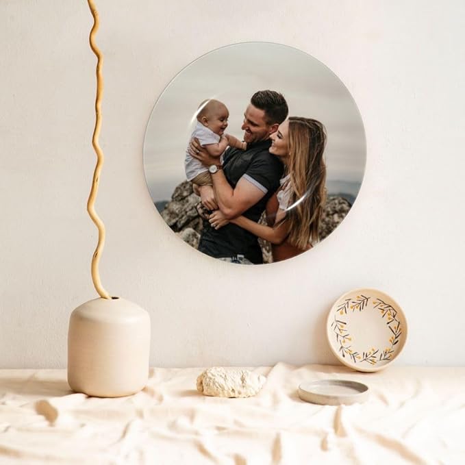 Custom Photo Ceramic Decorative Plate, Wobble-Plate Dishes with Display Stand, Handmade Ceramic Ornament, for Wall Hanging Living Room Bathroom Decor Gift, LemonChiffon-10 In
