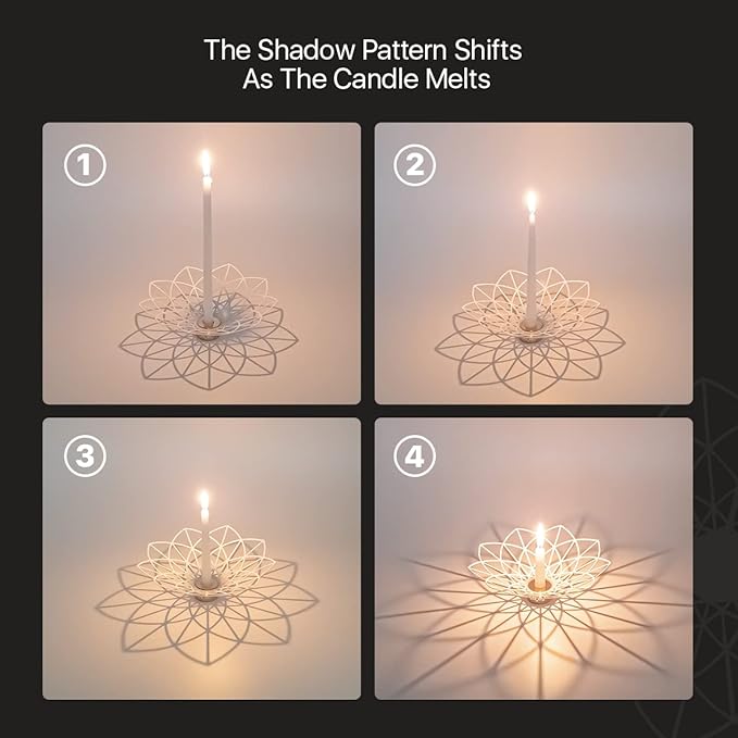 Oshadow Lotus Candle Holder - Candle Holder for Cute Decor - Decorative Candle Sticks Holder Decor - Flower Shaped Candleholder for Taper Candles,Coffee Table & Candles Home Decor - Boho Decor