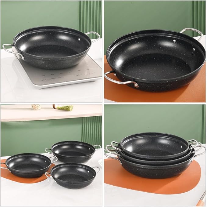Alipis Korean Ramen Noodle Pot Portable Cooking Pot with Double Handles Nonstick Everyday Frying Pan for Home Outdoor