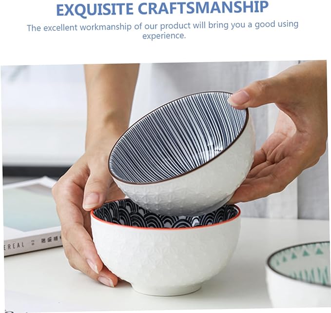 BESPORTBLE Home Bowls Set Ceramic Soup Bowl Easy Clean Heat Resistant for Soup Noodles Fruit Salad