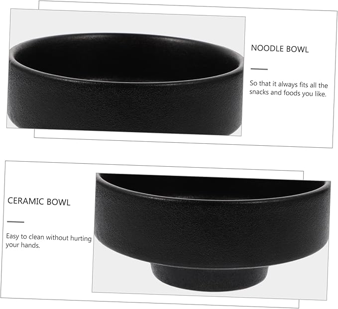 OUNONA Ceramic Frosted Ramen Bowl 450ml Creative Noodle Bowl for Salad and Dessert Stylish High Foot Design for Home Use