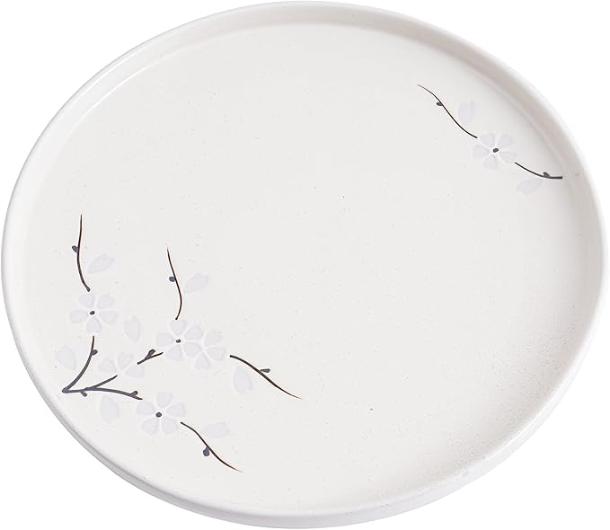 Ceramic Appetizer Plates, 8 Inch Dessert Plates/Salad Plate, Small Dinner Plates for Snacks, Side Dishes, Round Serving Plates (24, White Sakura)