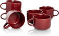 10 Strawberry Street Wazee Matte 4.75"/22 oz Oversized Mug, Set of 6, Red