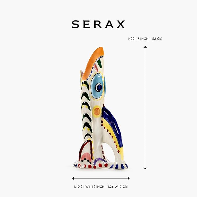 Serax Flower Vase | Sicily by Ottolenghi | Colorful Fish Stoneware Home Decor Living Room for Coffee Table, Kitchen Decorations | Modern Entryway Table Decor or for Shelves | Unique Centerpiece Vases