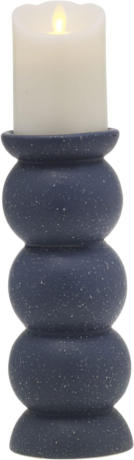 Elements Sphere Shaped Ceramic Candle Holder, 10 Inch, Blue