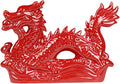 Sculpture Collectibles Ceramic Zodiac Dragon Sculpture Asian Feng Shui Ornaments Symbolize Power and Nobility Red