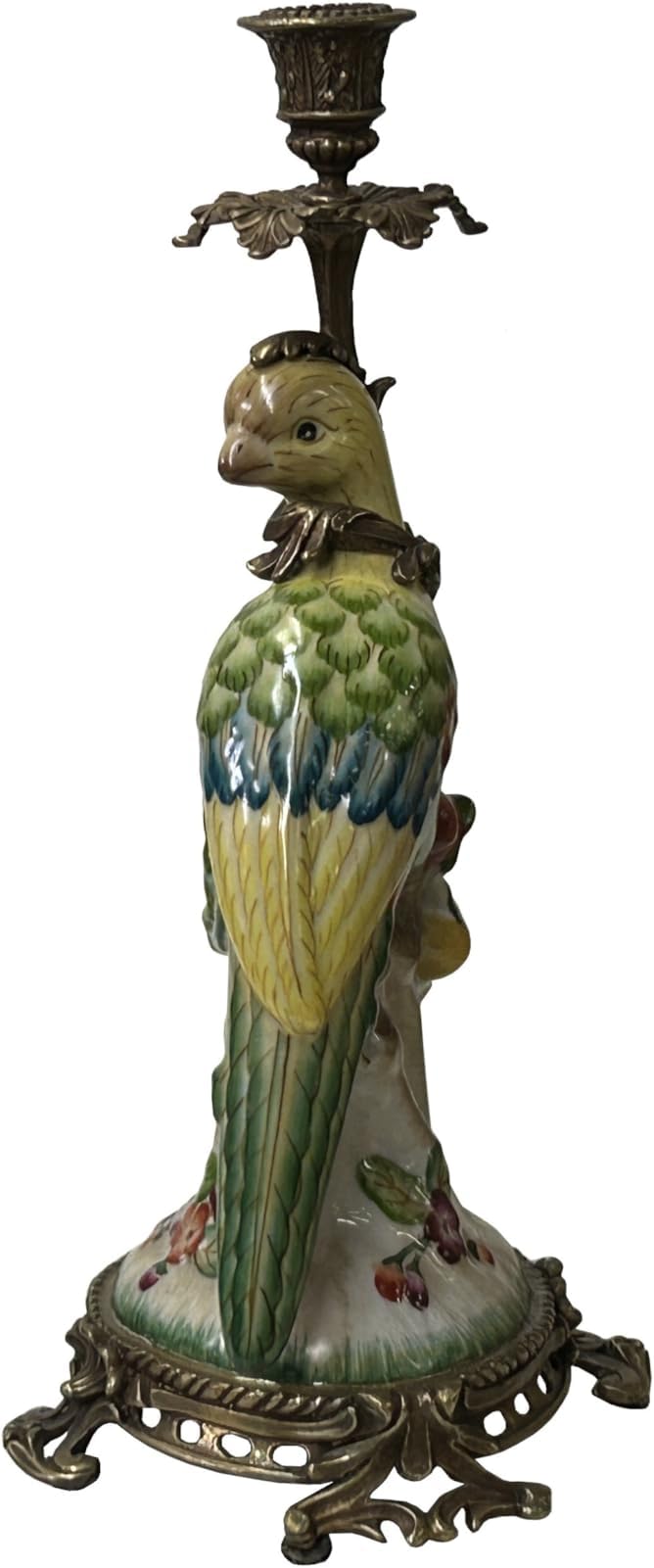 Vintage Handmade Ceramic Parrot Figure Candelabras Candle Holder Aws3885