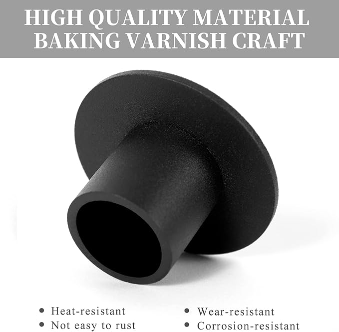 Matte Black Candle Holder Set of 8 for Taper & Led Candles Decorative Candlestick Holders for Wedding Dinning Party Decor Anniversary Housewarming Gift for Women Men