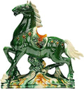 Sculpture Collectibles Ceramic Horse Sculpture Home Office Living Room Ornaments High-End Feng Shui Decorations Asian Art Green Large