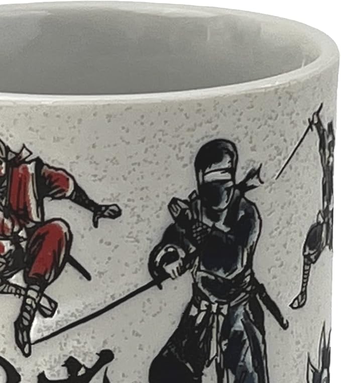 Japanese Tea Cup - Pottery 9 fl oz, Yunomi Mug, Sushi Made in Japan (C3-43 Ninja)
