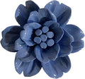 AMERRY Snow Lotus,3.54" Ceramic Flower Wall Art, Artificial 3D Flower Wall Art, Handmade 3D Wall Art Hanging Sculpture, Porcelain Flower Wall Decoration for Home Office Decor (Dark Blue)
