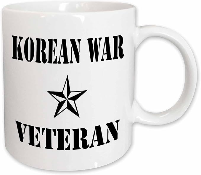 3dRose Korean War Veteran, Black and White 11oz Mug