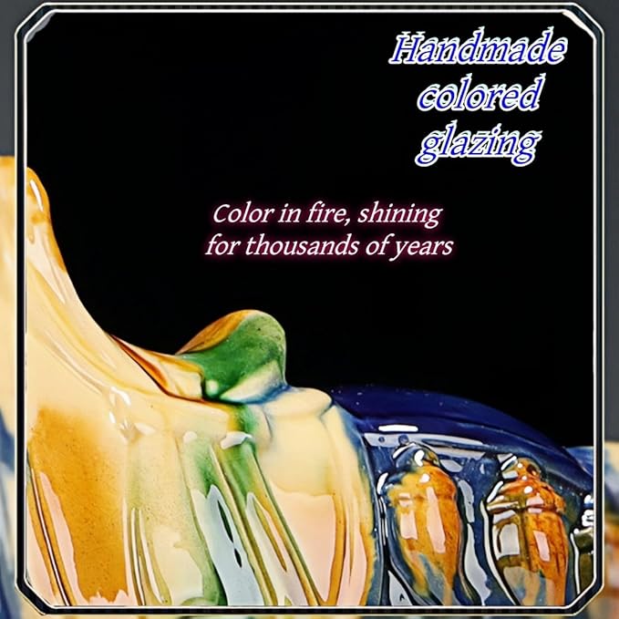 Sculpture Collectibles Chinese Feng Shui Ceramic Sculpture Silk Road Asian Art Decorative Ornaments White Horse