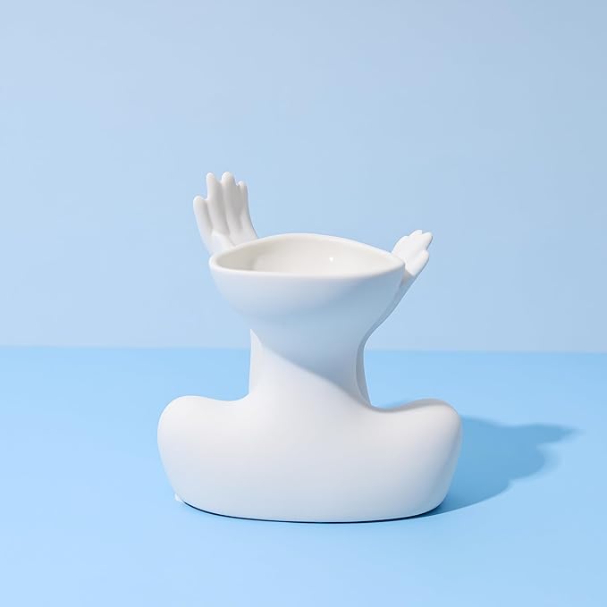 Elegant Hands Ceramic Vase – Modern Abstract Sculpture Planter for Home & Office Décor – Minimalist Art Piece for Flowers, Succulents, or Standalone Accent Decoration