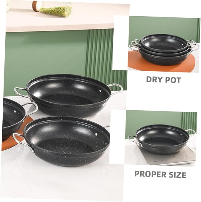 Stainless Steel Stock Pot Korean Stone Pot Medical Stone Double Handle Heat Evenly Kitchen