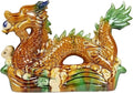 Art Sculpture/Figurine/Decorative Ceramic Zodiac Dragon Sculpture Asian Feng Shui Ornaments Symbolize Power and Nobility Colorful