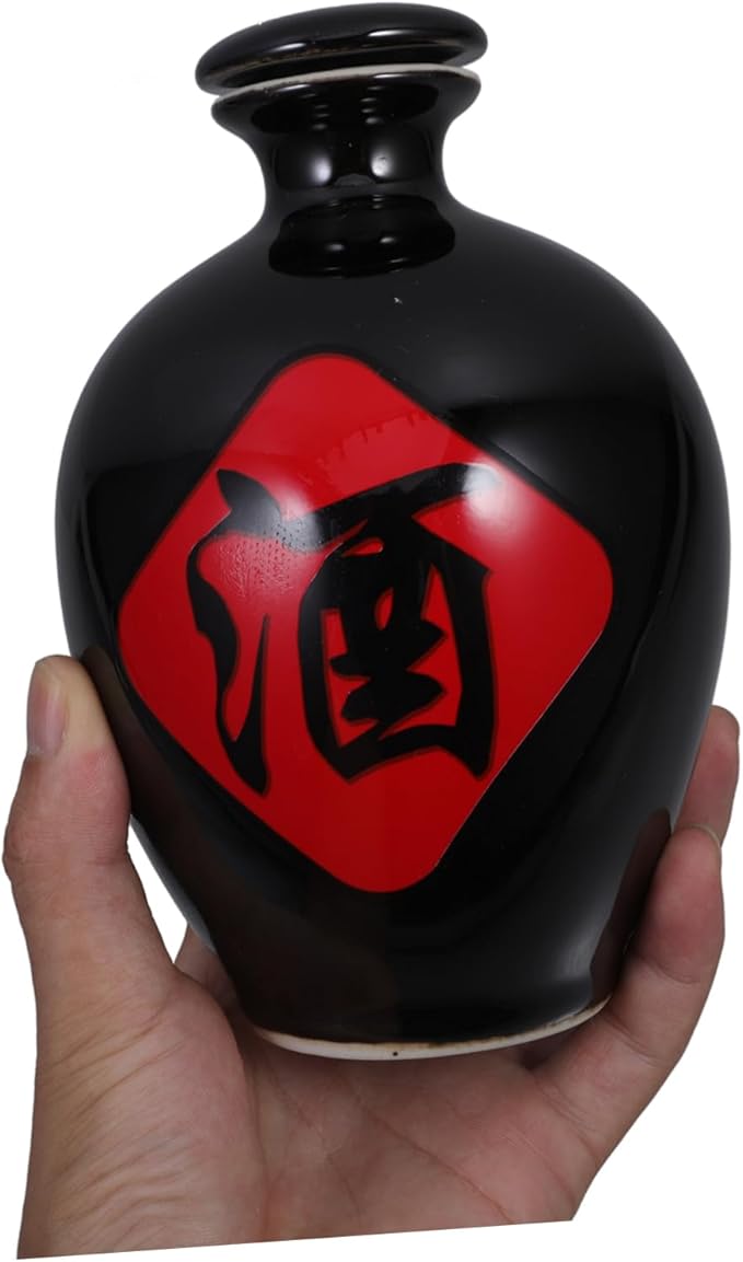Chinese Ceramic Liquor Bottle Sealed Wine Jar Handmade Porcelain Sake Pot for Home Use 1 Jin Capacity Beverage Storage