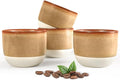 INGOFIN Ceramic Espresso Cup Set - Espresso Cup Set for Coffee and Tea, Espresso Accessories for Espresso Machine, Coffee Mug for Cafe, and Restaurant, Pack of 4, Brown, Microwave & Freezer Safe