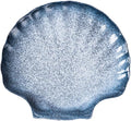 Creative Shell Shape Ceramic Plate Blue Tone Household Dinnerware for Salad Pasta Fruits Easy-clean Porcelain Dish for Home Restaurant Hotel Use